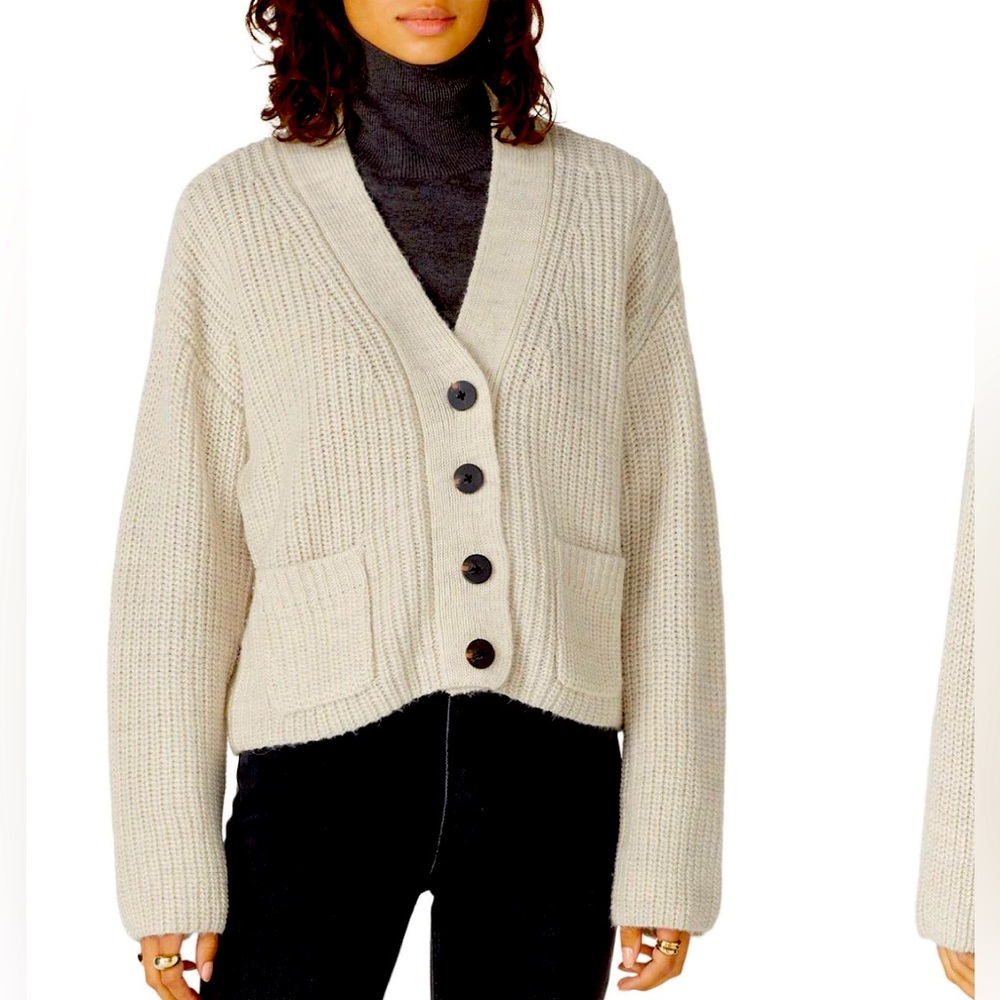 Scotch & Soda White Ribbed Cardigan XL